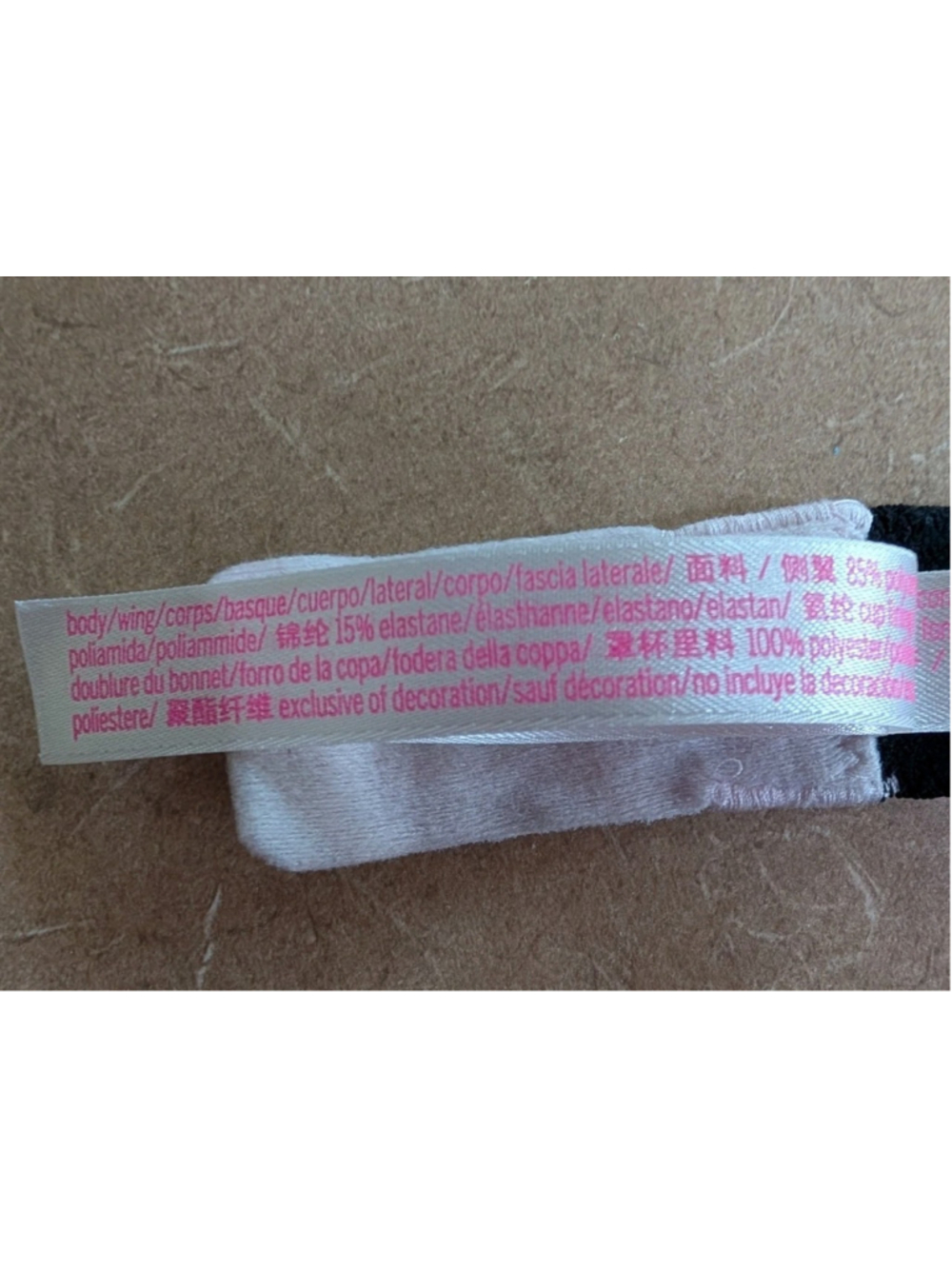 Victoria Secret PINK 32D BRA Wear Everywhere Lightly Lined Gray & Pink Logo Camo - Picture 6 of 7